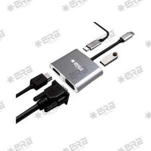 USB Type-C to 4 in 1 Dual Display Multiport Hub